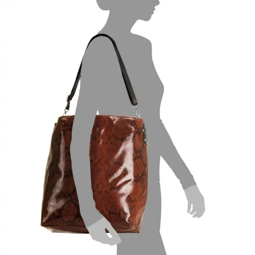 Mafalda Leather Snake Suede Shopper Bag | Size OS